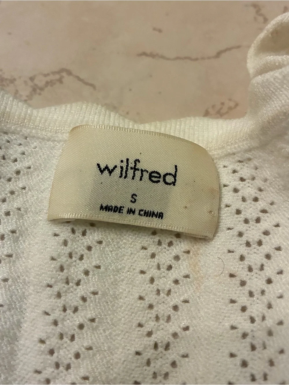 Wilfred Cream Eyelet Knit Long Sleeve Crop - Picture 4 of 5